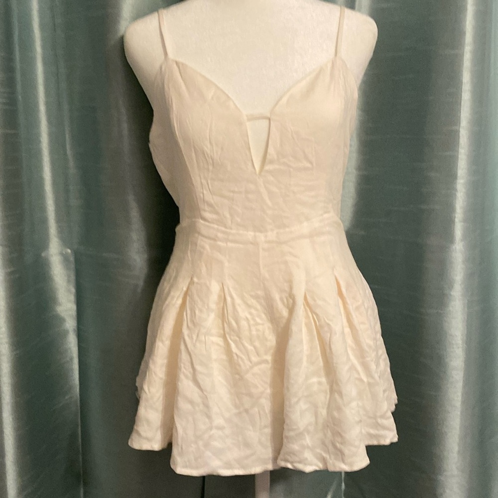 White spaghetti strap jumpsuit